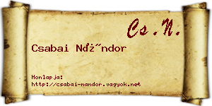 Csabai Nándor névjegykártya