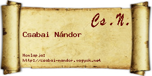 Csabai Nándor névjegykártya